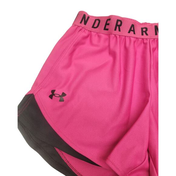 Lot of 2 Under Armour Women's Play Up Shorts XS Gray HeatGear Loose & Pink/Black - Picture 5 of 12